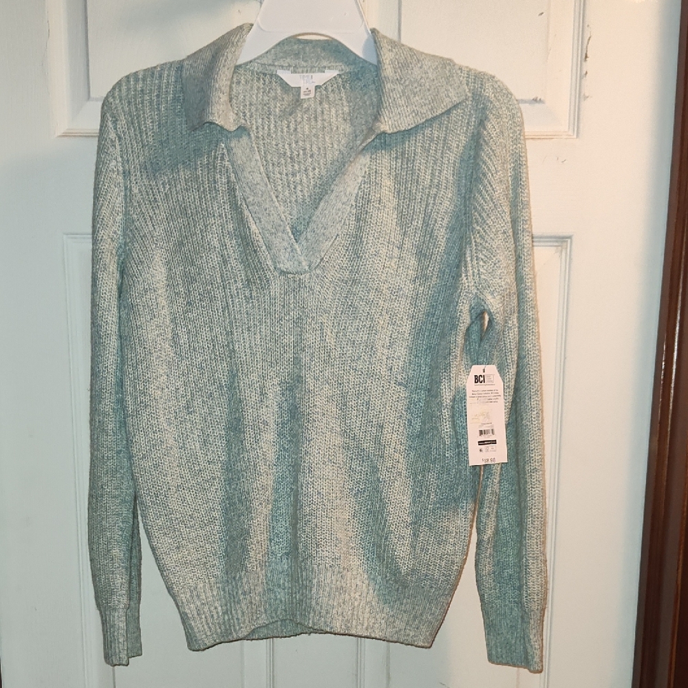 Time and Tru Men's V-Neck Sweater - Light Gray